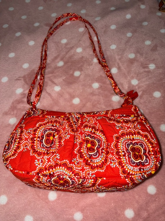 Vera Bradley Handbags - Vera Bradley Orange and Blue Quilted Floral Adjustable Crossbody Purse NWOT